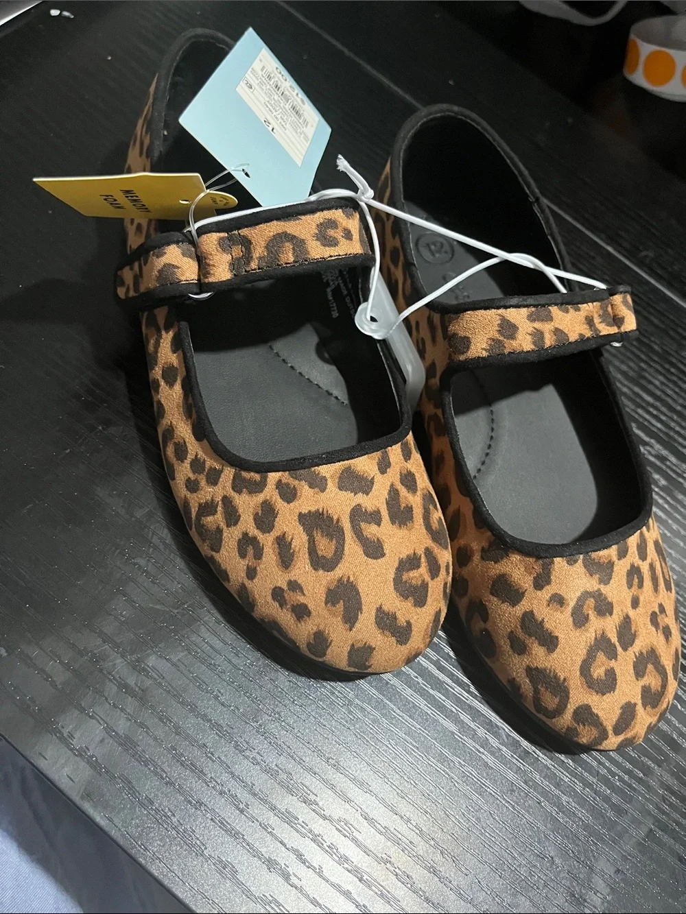 Cat & Jack Leopard Print Mary Jane Flats - Brown/Black